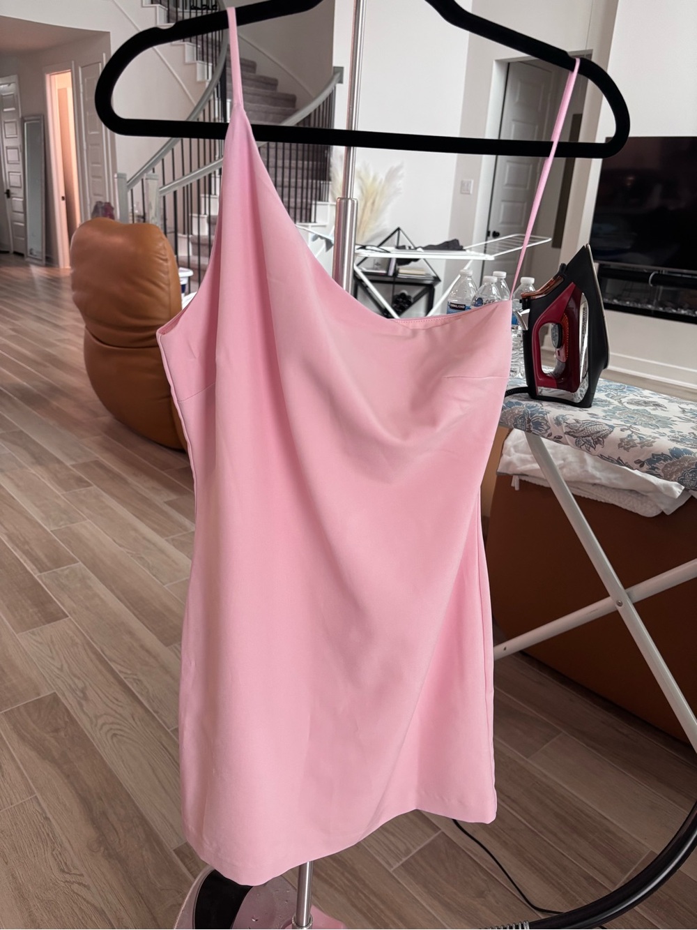 Bardot Pink Mini Slip Dress with Spaghetti Straps